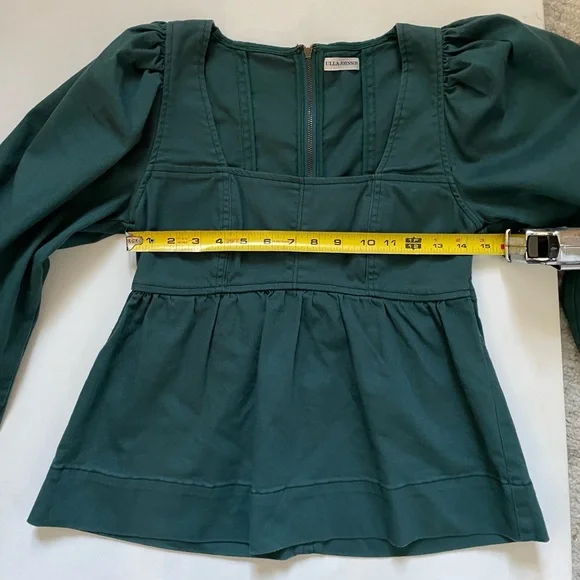 Ulla Johnson Malie Denim Top in Teal Size 2 - Picture 11 of 16